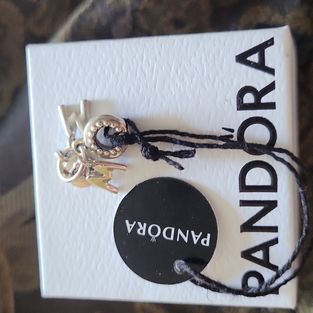 - Pandora Silver MOM Charm Hanging Charm